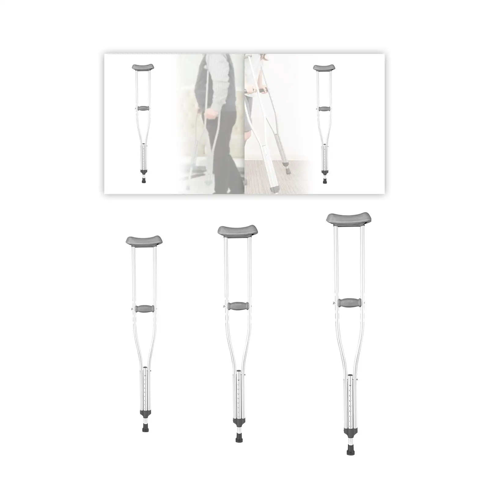 Unterarmkrücke, leicht, rutschfest, höhenverstellbar, Gehhilfe, Gehstock für Frauen, Erwachsene, ältere Menschen, Behinderte, Männer Underarm Crutch Lightweight Anti Slip Adjustable Height Walking Aid Walking Stick for Women Adult Elderly Disabled People Men