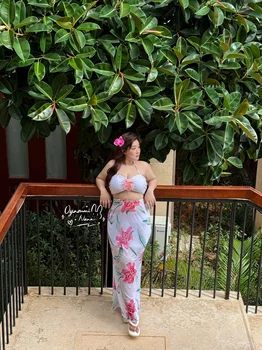 Good Night Nana Large Size Bikini Top High Waist Slimming f Skirt Hot Spring Beach Vaion Casual Polyester Two Piece Set