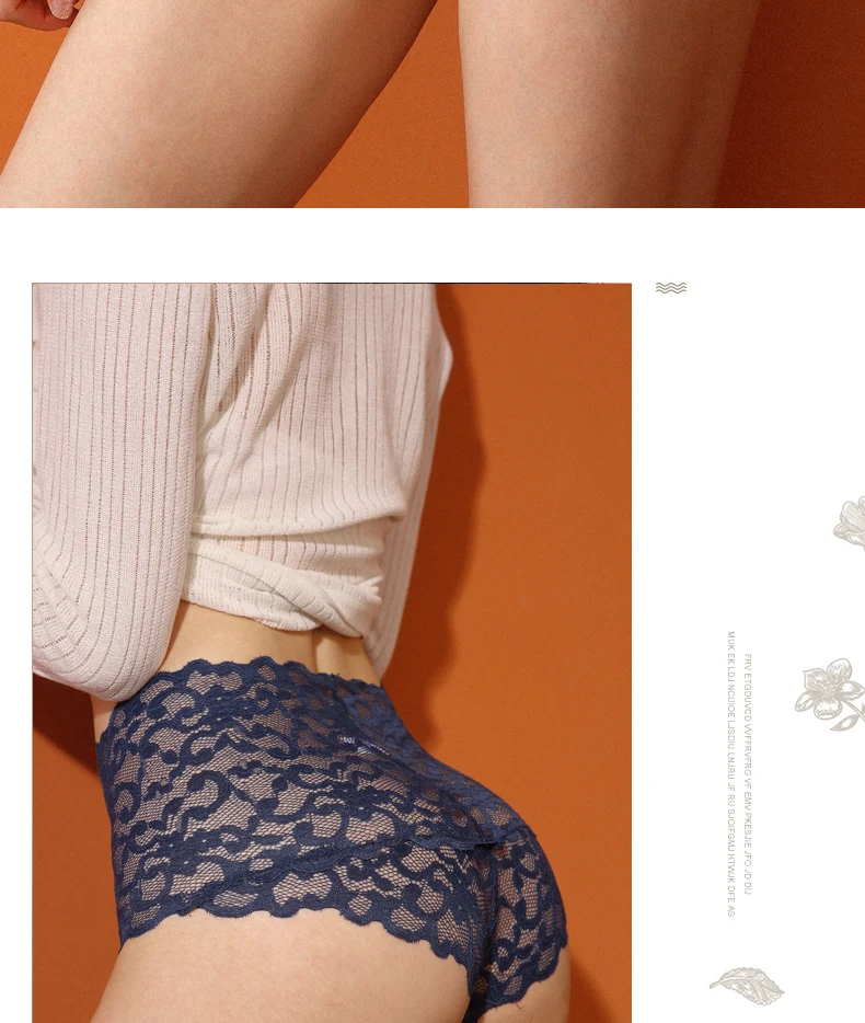 Women's underwear Ice silk high waist belly lift lace pure cotton antibacterial crotch little girls shorts summer thin