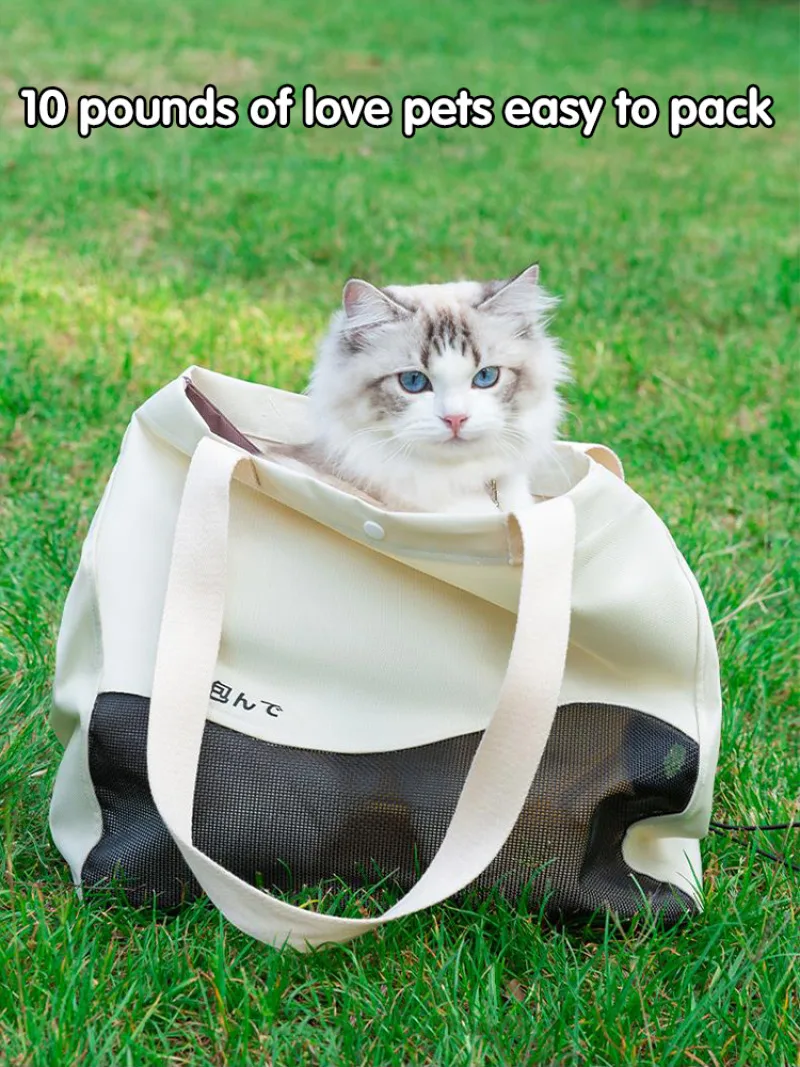 통기성 숄더 반려동물용 휴대용 고양이 가방, 통기성 캔버스 가방