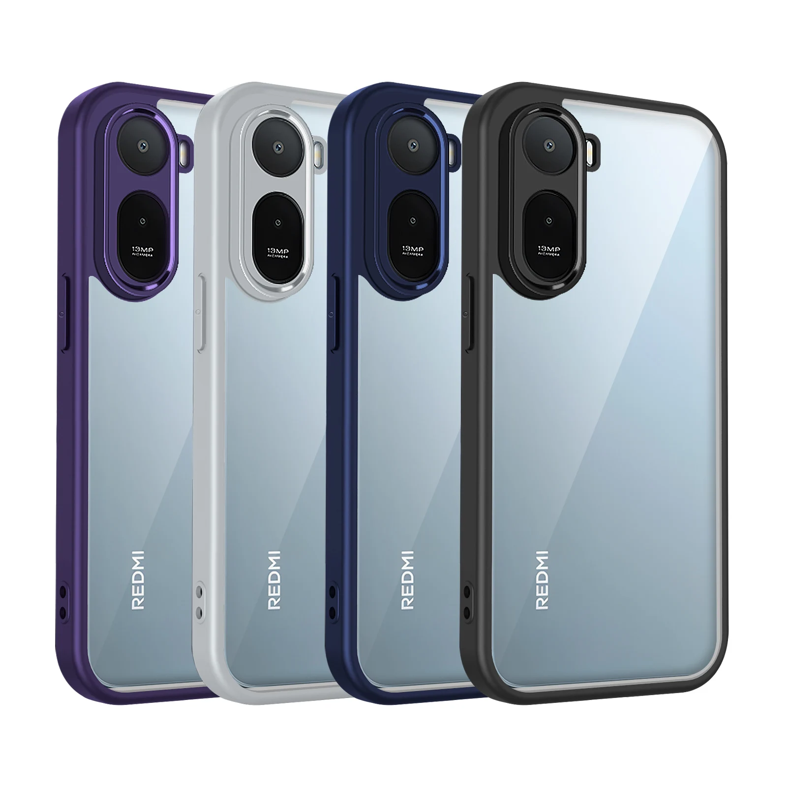 Air Cushion Silicone Bumper Clear Matte Back Phone Case