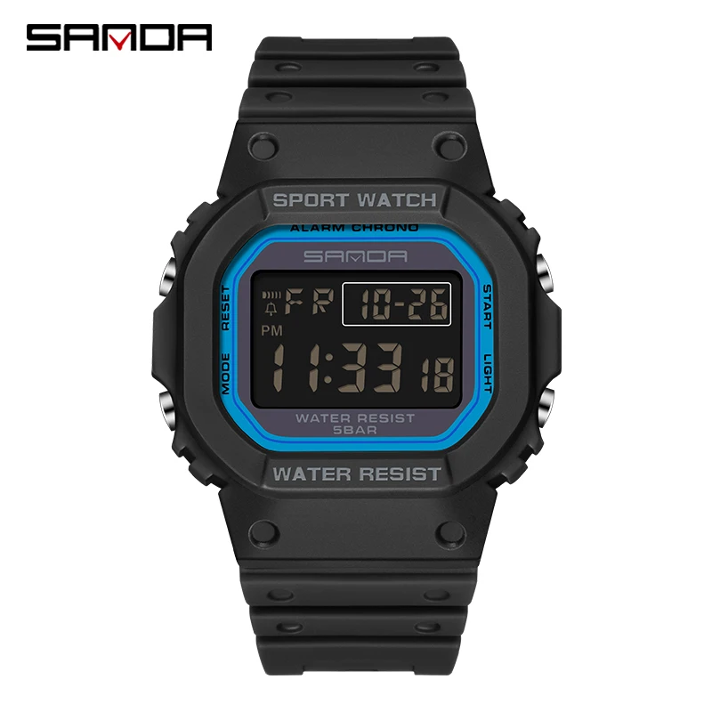 Luxury Waterproof Digital Sports Watch for Men with Stopwatch Function