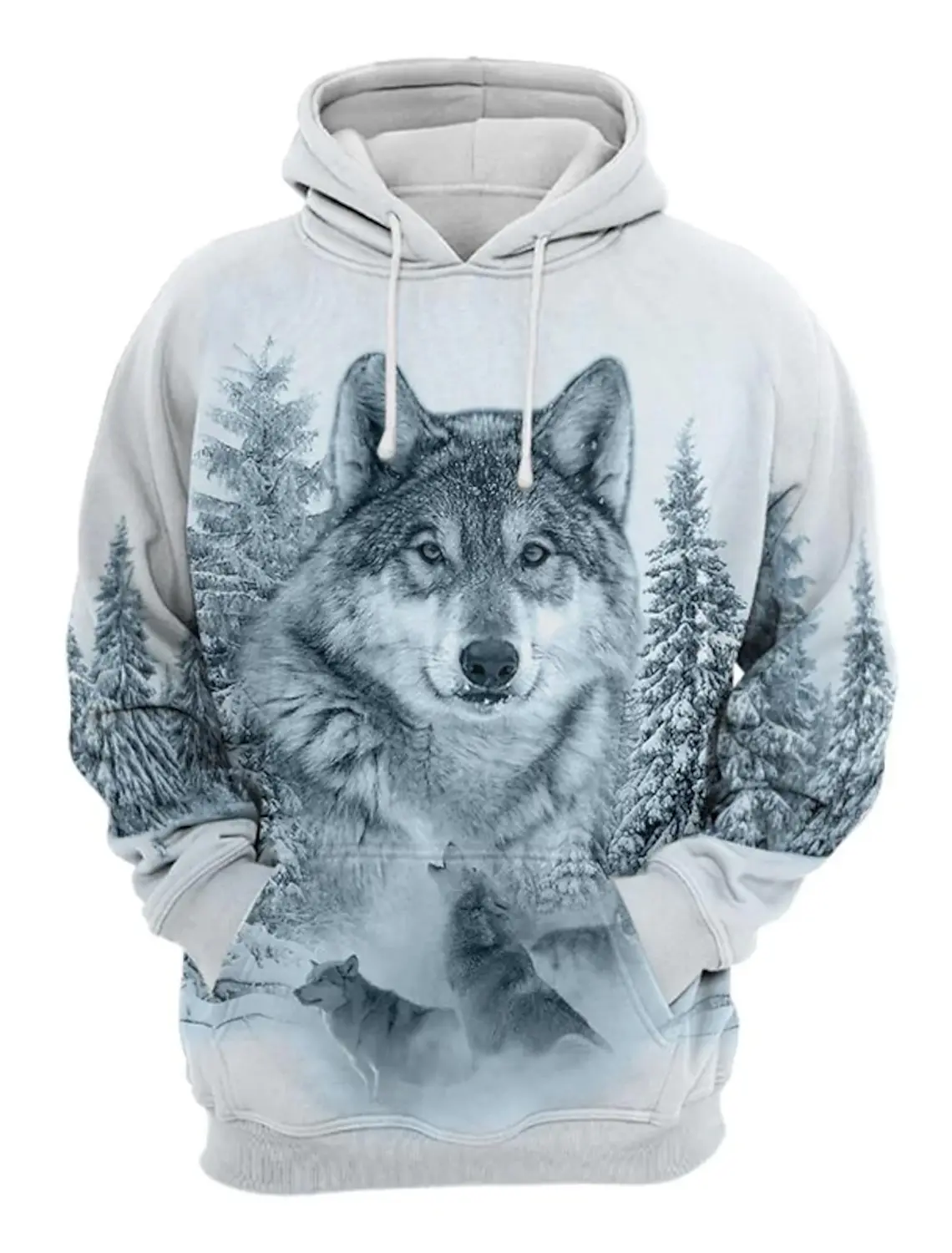 thumbnail image 1 of Sudadera con capucha para hombre nueva 2024 con estampado 3D de lobo siberiano, color negro, divertida, estilo hip hop, tendencia urbana, talla europea grande, envío gratis, 1 of 5