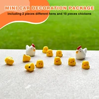 Cute Mini Chickens Car Dashboard Accessories Fun Chicks Car Rearview Mirror Decor Interior Ornaments Fairy Garden Home Car Gifts 3