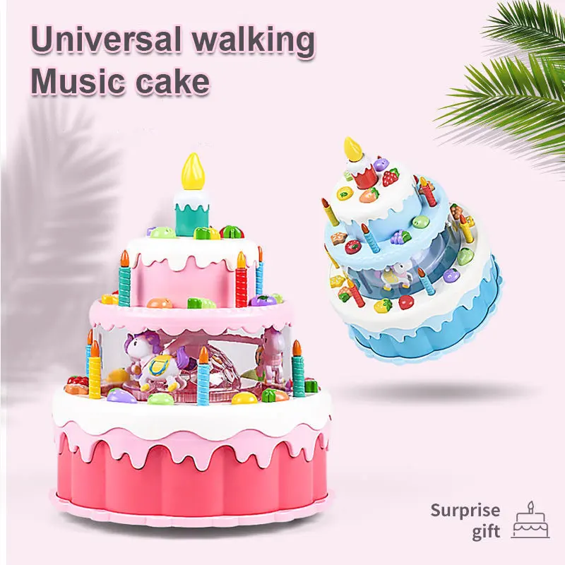 Brinquedo do bolo do jogo clássico com doces e velas com luz e música diy  jogar brinquedo do bolo de aniversário para presentes de aniversário idade  3 + - AliExpress
