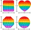 Pop Fidget Toys, Silicone Push Pop Bubble Toys for Kids and Adults Rainbow Fidget Poppers Square Octagon Heart Round Shape 2