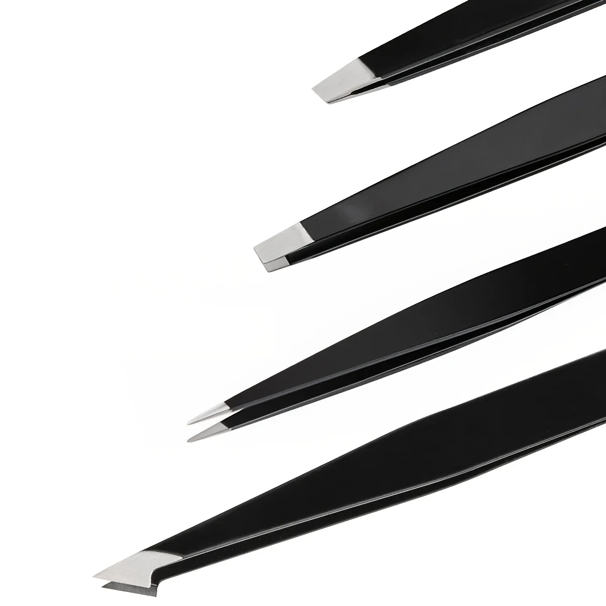 4Pcs Tweezers Professional Stainless Steel Tweezers Eyebrows Make Up Great Precision Facial Hair Splinter Ingrown Hair Removal 6