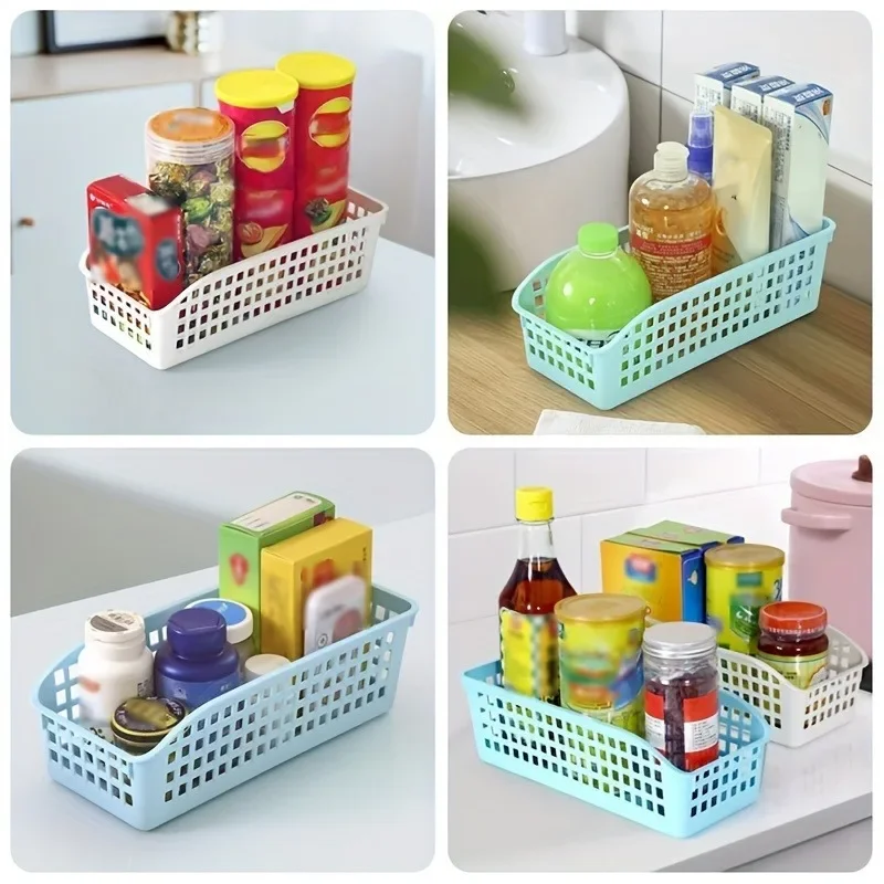 1/4pcs Stackable Storage Basket Set-Multifunctional Plastic Storage Box,Suitable for Books, Snacks,etc.Ideal Choice for Family