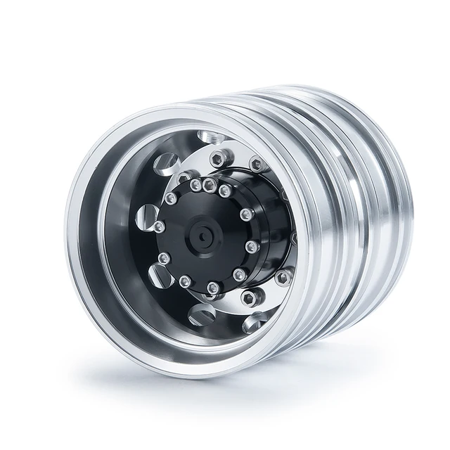 RCLIONS Tamiya Rear Wheel Rim Aluminum Alloy 10 Spokes Wheel Hub for 1/14 RC Trailer Tractor Truck Car Wheels Tires Upgrade Part