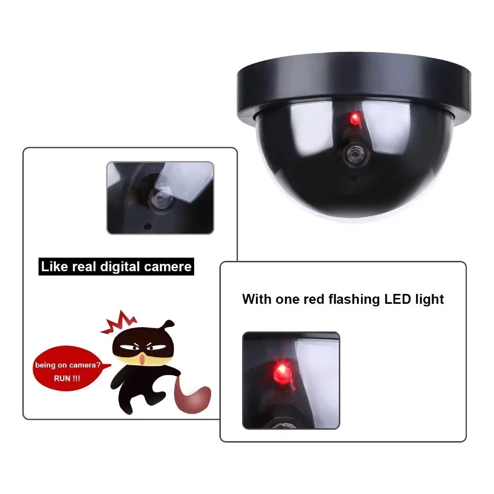 Fake Camera Wireless Simulated Video Surveillance indoor/outdoor Dummy Dome Camera With Flashing Red Led Light Home Security