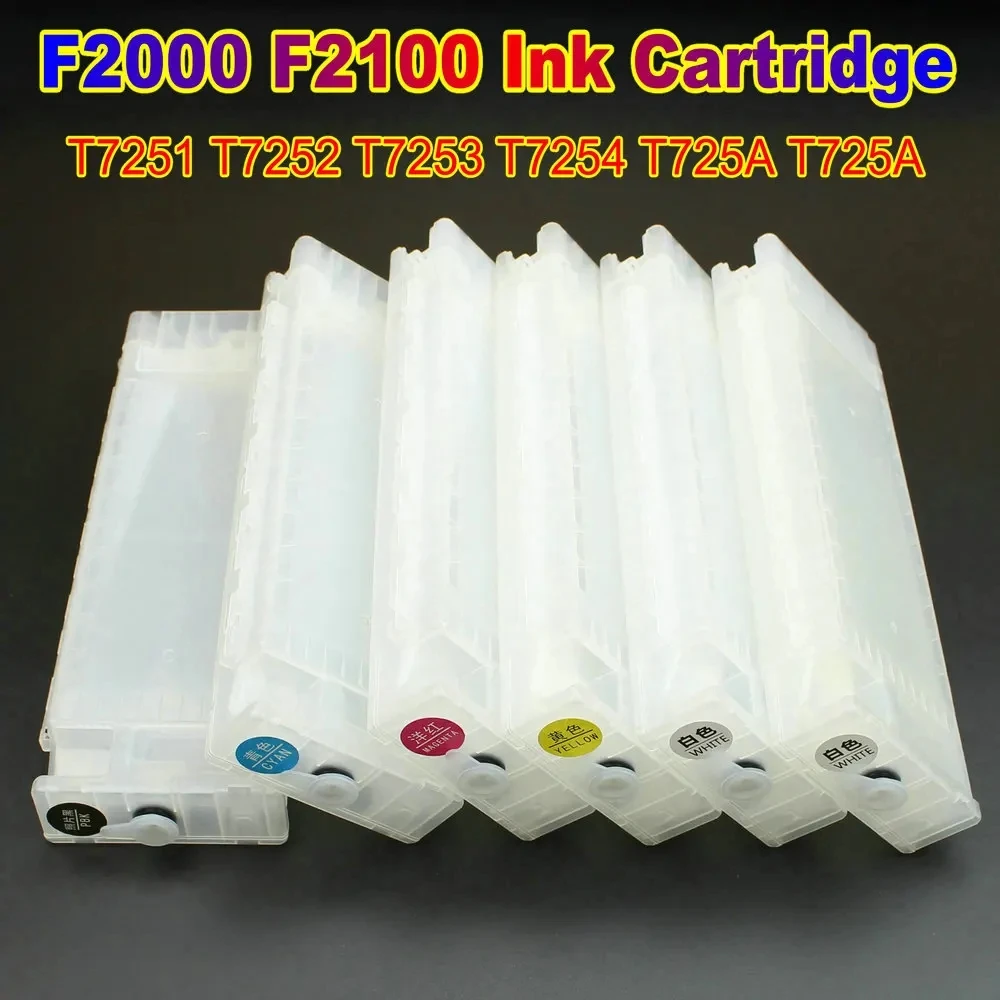 

Printer F2000 F2100 Refillable Ink Cartridge for Epson SC F2000 F2100 Ink Cartridges With Chip T7251 T7252 T7253 T7254 T725A Kit