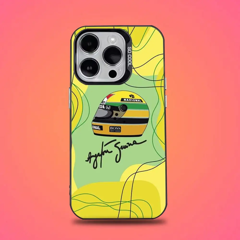 Racing Legend Ayrton Senna Black Matte Anti-Fall Phone Case