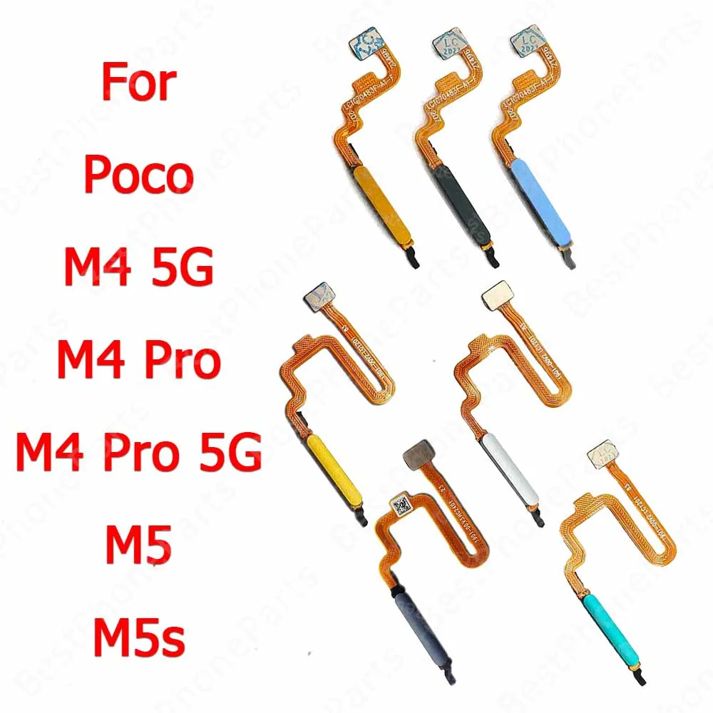 

For Xiaomi Mi Poco M5 M5s M4 Pro 5G Power On OFF Finger Print Scanner Flex Cable Fingerprint Sensor New Spare Parts