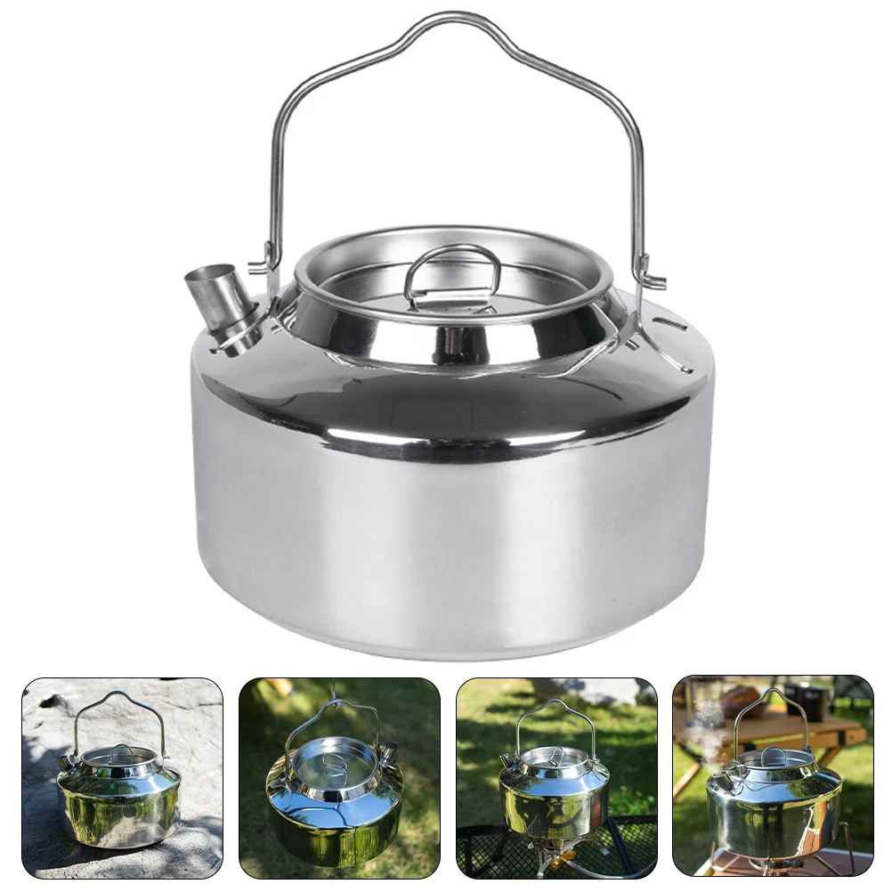 

Camping Kettle Portable -resistant Pot Coffee Supply Stainless Steel Stovetop Kitchen Tea Travel