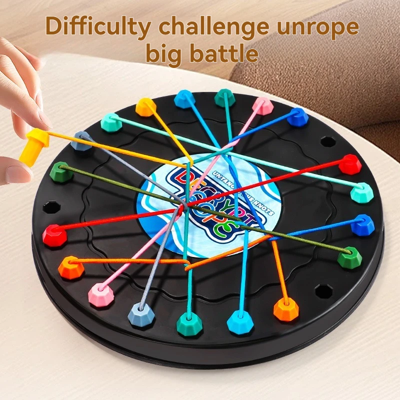 Board Game Kid Rope Knots Puzzle Color Line Twisted Connected Ropes Logic Thinking Parent Child Interactive Toy