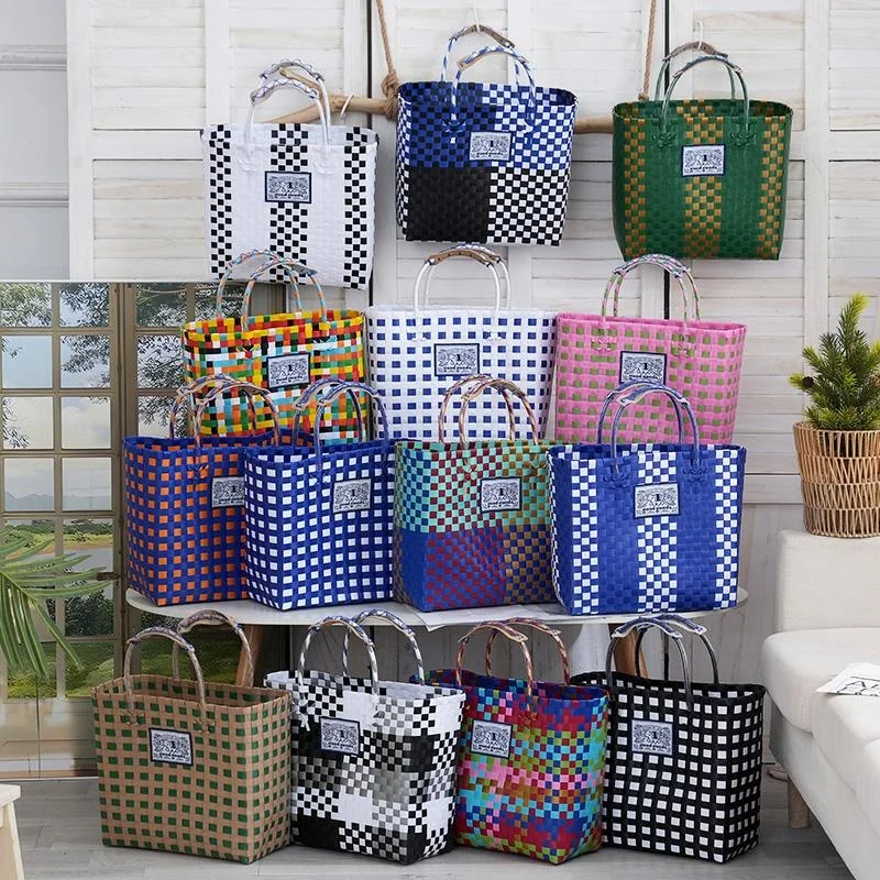 Medium Size Big Capaci Woven op Basket Vegetable Basket Beach Bag Handbag Bathing Basket Fly Storage Utili