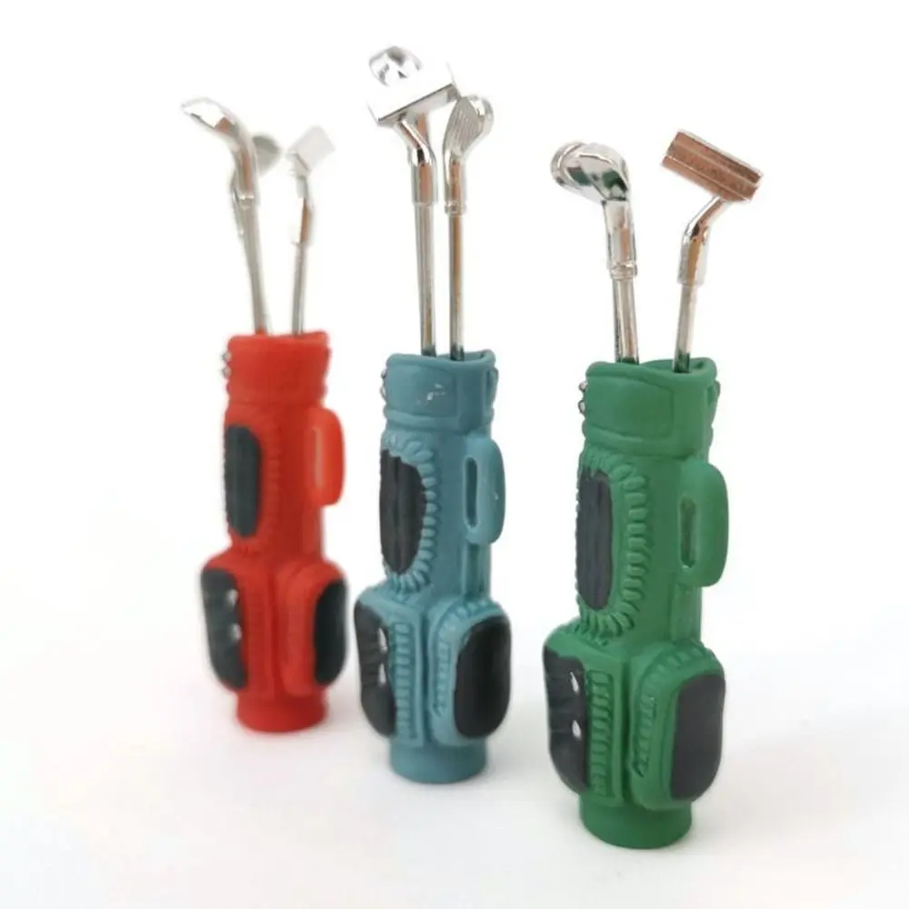 1:12 Scale Dollhouse Golf Toy Model Toys with 3 Sticks Miniature Golf Model Pretend Play 3 Colors Mini Golf Clubs Toy