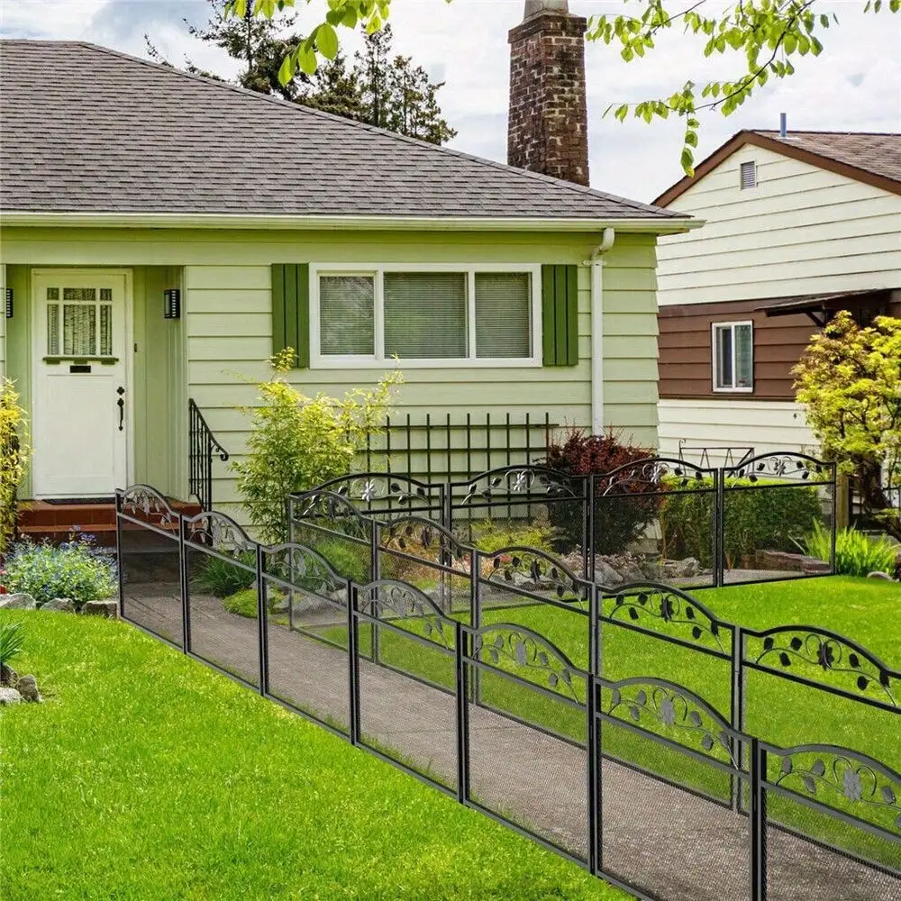 Taller Thicken Iron Garden Fence Panels Heavy Duty Veggie Flower Beds Anti-rust