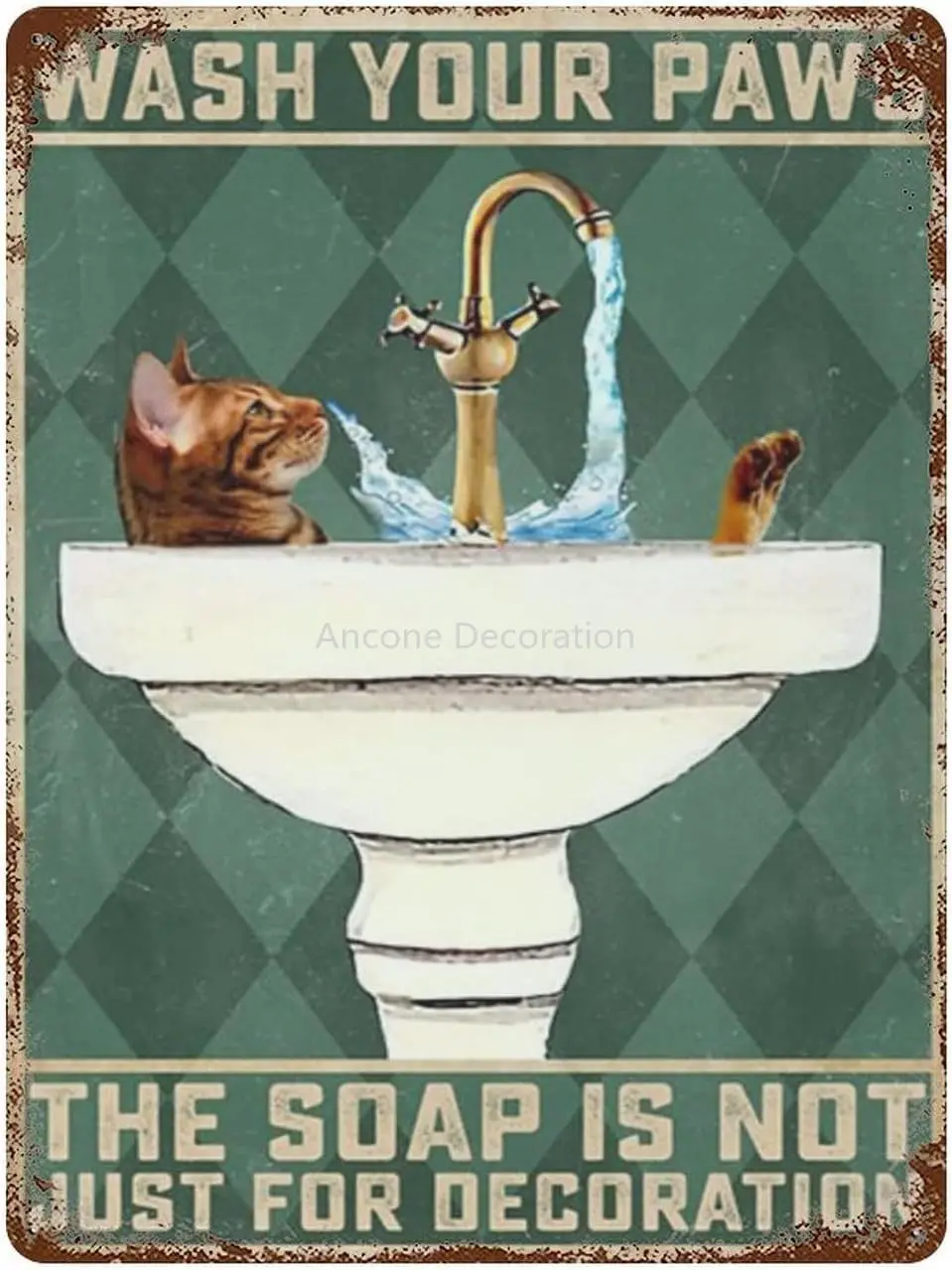 

Vintage Metal Tin Sign Wash Your Hand The Soap is Not Just for Decoration Bathroom Home Decor Funny Novelty Kitchen Bar