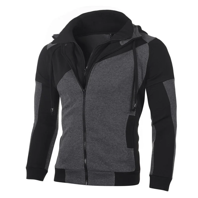 

Autumn Winter New Men's Jacket Slim Fit Hooded Zipper Jacket Male Solid Cotton Thick Warm Hoodies Coat Men Clothing Tops