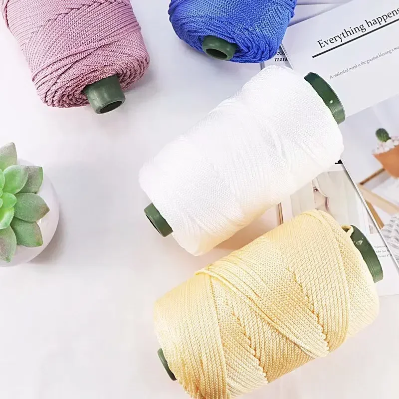 220g Hollow Yarn Light Viscose Ice Rope Hat Yarn Hand Woven Yarn Diy Hook Cushion Hollow Bright Silk Medium Thick 4
