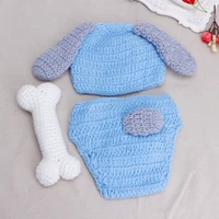 Newborn Photography Props Costume Hat Cape Set Crochet Knit Clothes Studio Photography Accessories Halloween Costumes 3