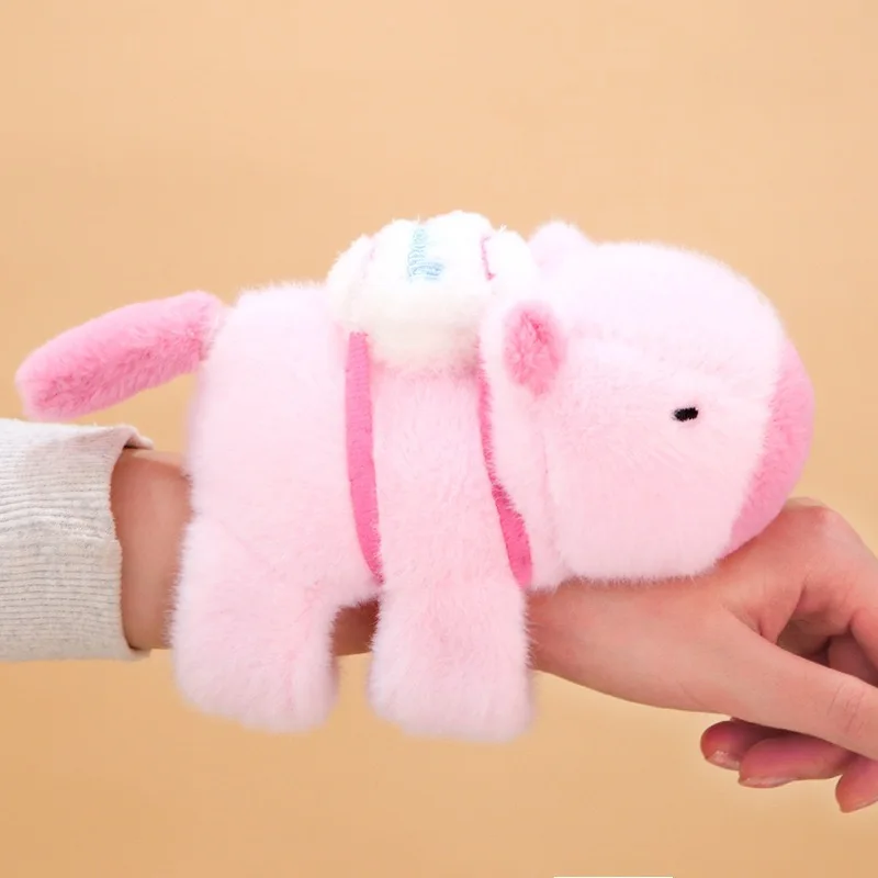 Lovely Capybara Animal Slap Snap Wrap Wristband Bracelet Plush Stuffed Animal Kawaii Capybara Hand Ring Wristband Kid Funny Toys