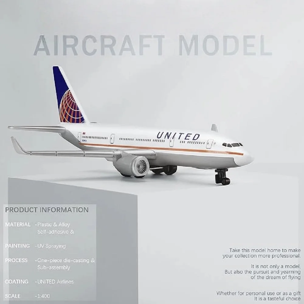 Alloy Metal Aeroplane Toy - 1/400 Scale 16cm Children's Gift