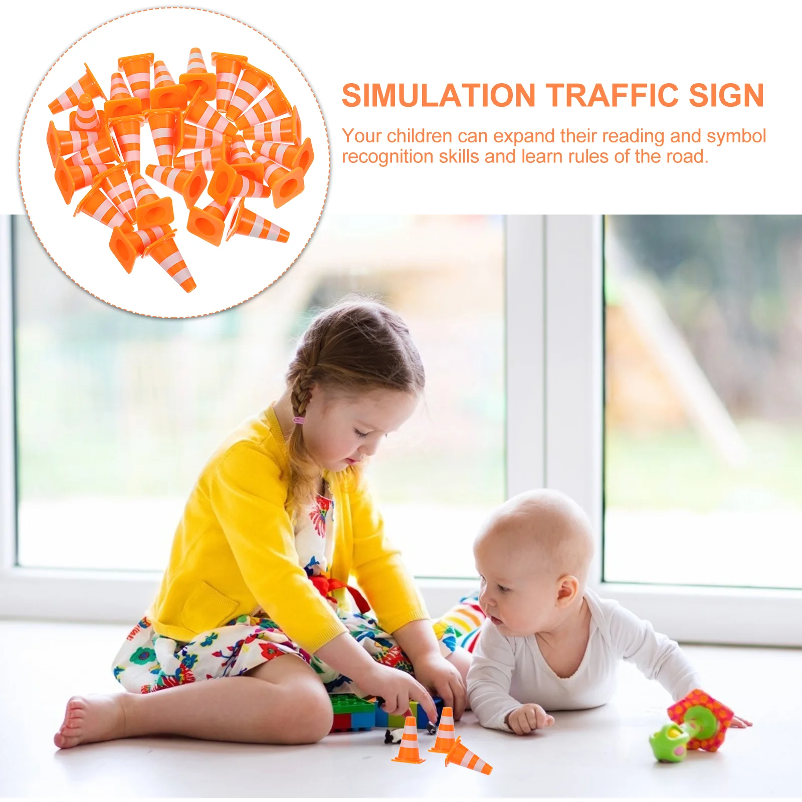 50/30/10Pcs Mini Traffic Cones Road Street Signs Children's Mini Toys Traffic Barricade Children's Mini Toys Construction 2