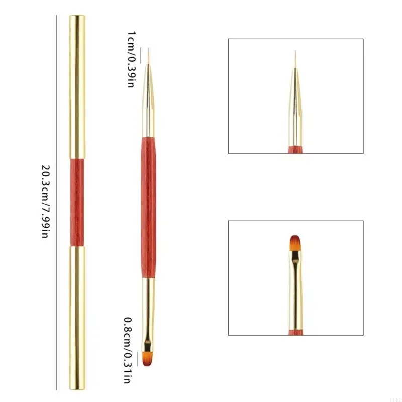L8RD Portable Double Ended Art Brushes for Detail Long Lines Design Brush