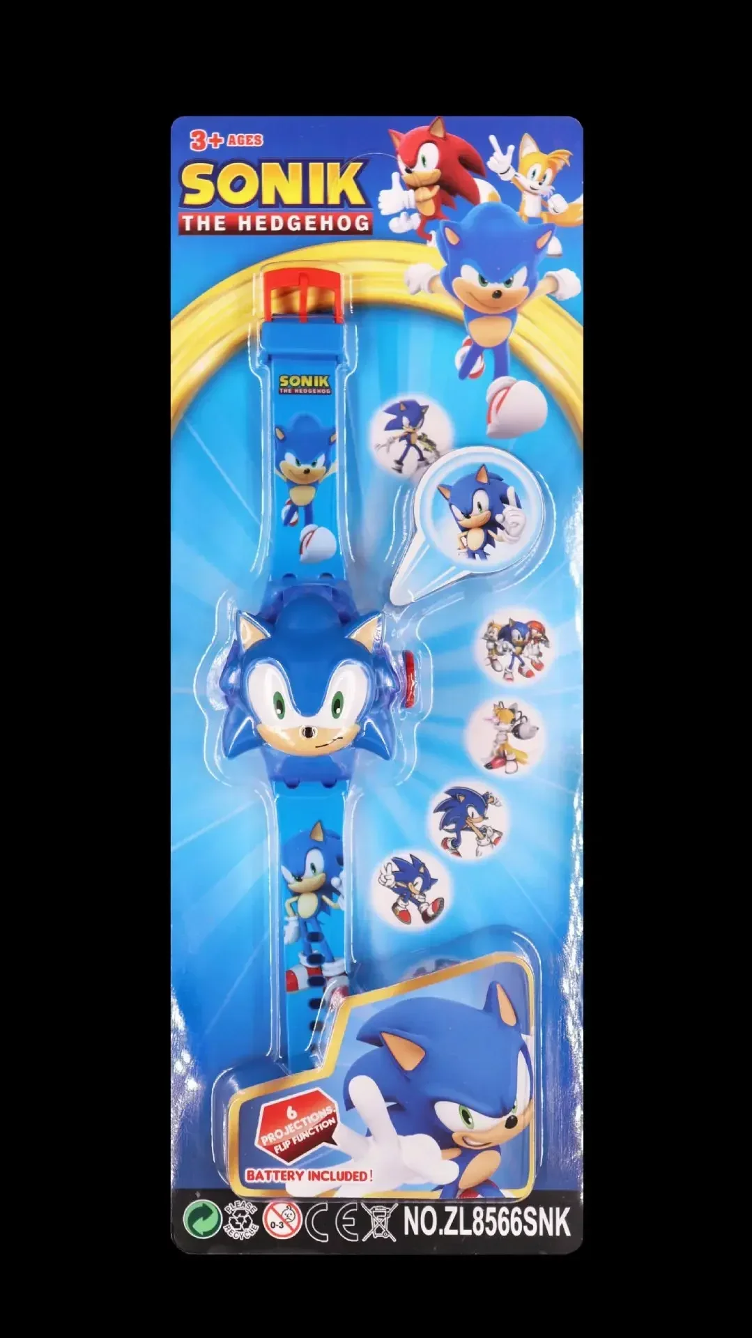 Game Hedgehog Cartoon 24 Pattern 3D Projection Watch Sonic Action Figure 3