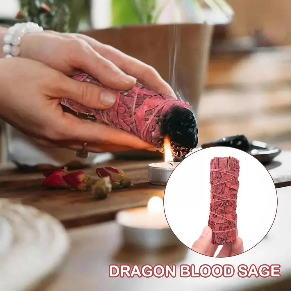 Salvia Bundles Dragon Blood Sage Red Sage Bundle Stick Per La Pulizia Domestica Rimozione Di Energia Negativa Yoga Meditazione 1Pc N2P2