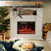 23" Electric Fireplace Insert with Wooden Mantel Surround Freestanding TV Stand Heater Realistic Flame Effect Remote Control UL 2