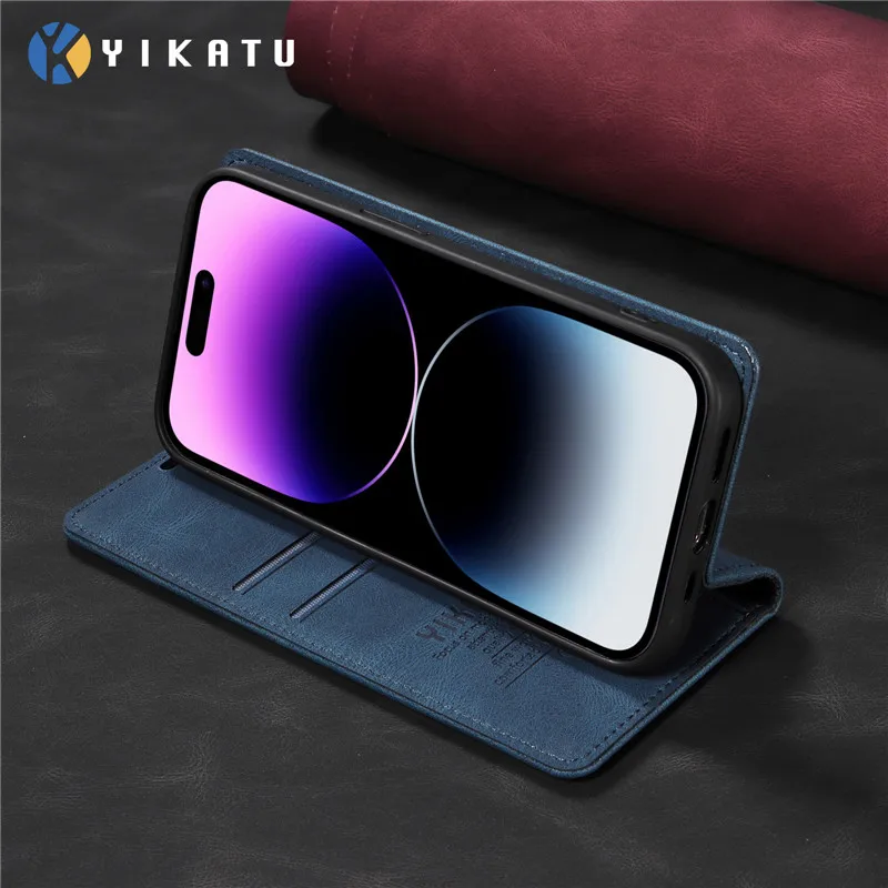 Luxury Leather Wallet Protective Case with Magnetic Flip Cover