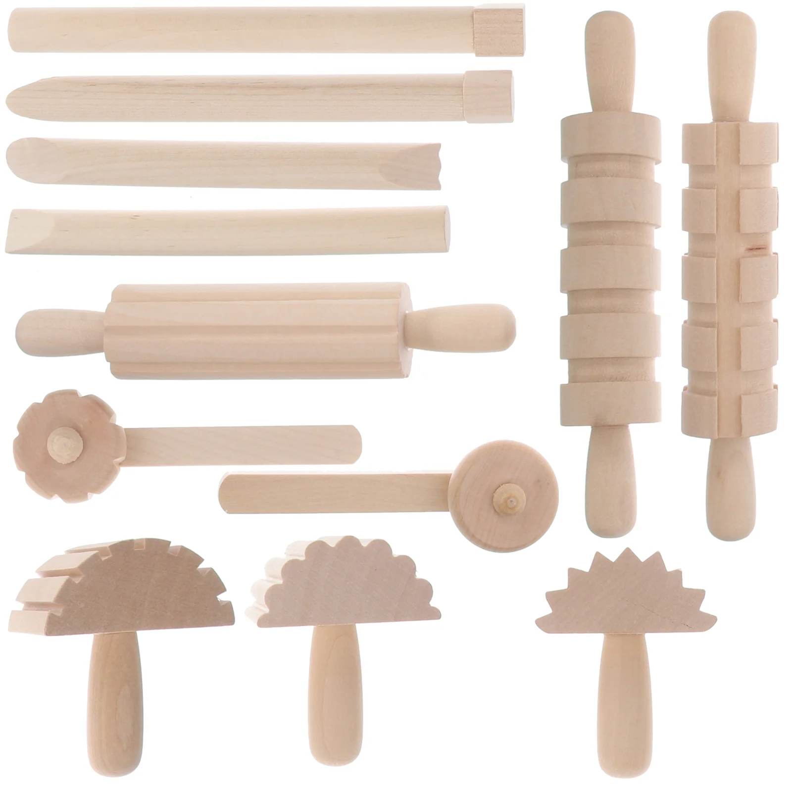 

Wooden Playset Plasticine Tools DIY Clay Sculpture Handmade Suite Children Molding Pottery