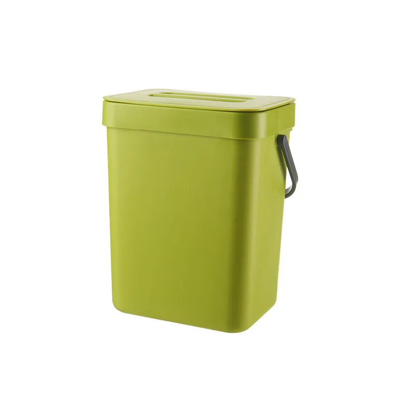 GREELUE Poubelle de salle de bain, 5 l, avec couvercle en bois