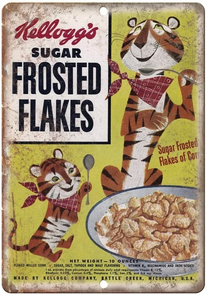 Kellogg-cartel de hojalata esmerilada para decoración de pared, cartel de metal retro de aluminio vintage