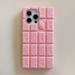 Creative Cartoon 3D Chocolate Rilakkuma Phone Case - Funny Soft Silicone Cover - iPhone 12 Pro Max (Pink)