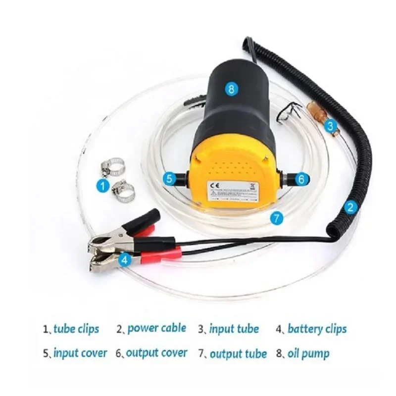 Car Oil Pump 12V Electric Diesel Fluid Sump Extractor Scavenge Fuel Transfer Suction Boat Motorbike Electric