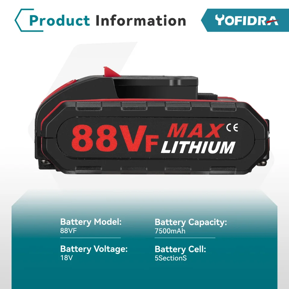 Batterie Lithium-ION Rechargeable 88VF1500mAh For Clé à Scie électrique Scie Alternative Sans