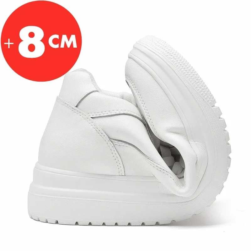 Lift Sneakers Man Elevator Shoes Height Increase Insole 8cm White Black Taller Shoes Men Leisure Fashion Sports Plus Size 37-45 3