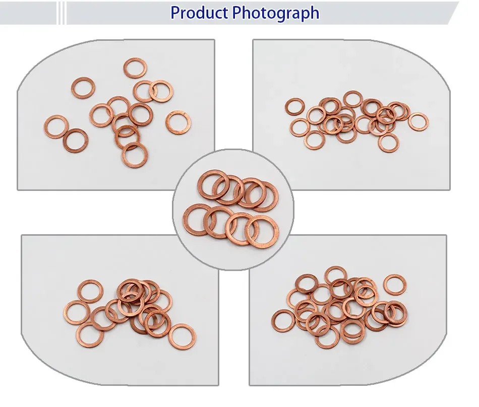 Description Picture 3 of itemGasket Copper Stainless Steel  PTFE Metal Carbon Steel Bonded Washer Water pipe faucet gasket washer seal mesh filter