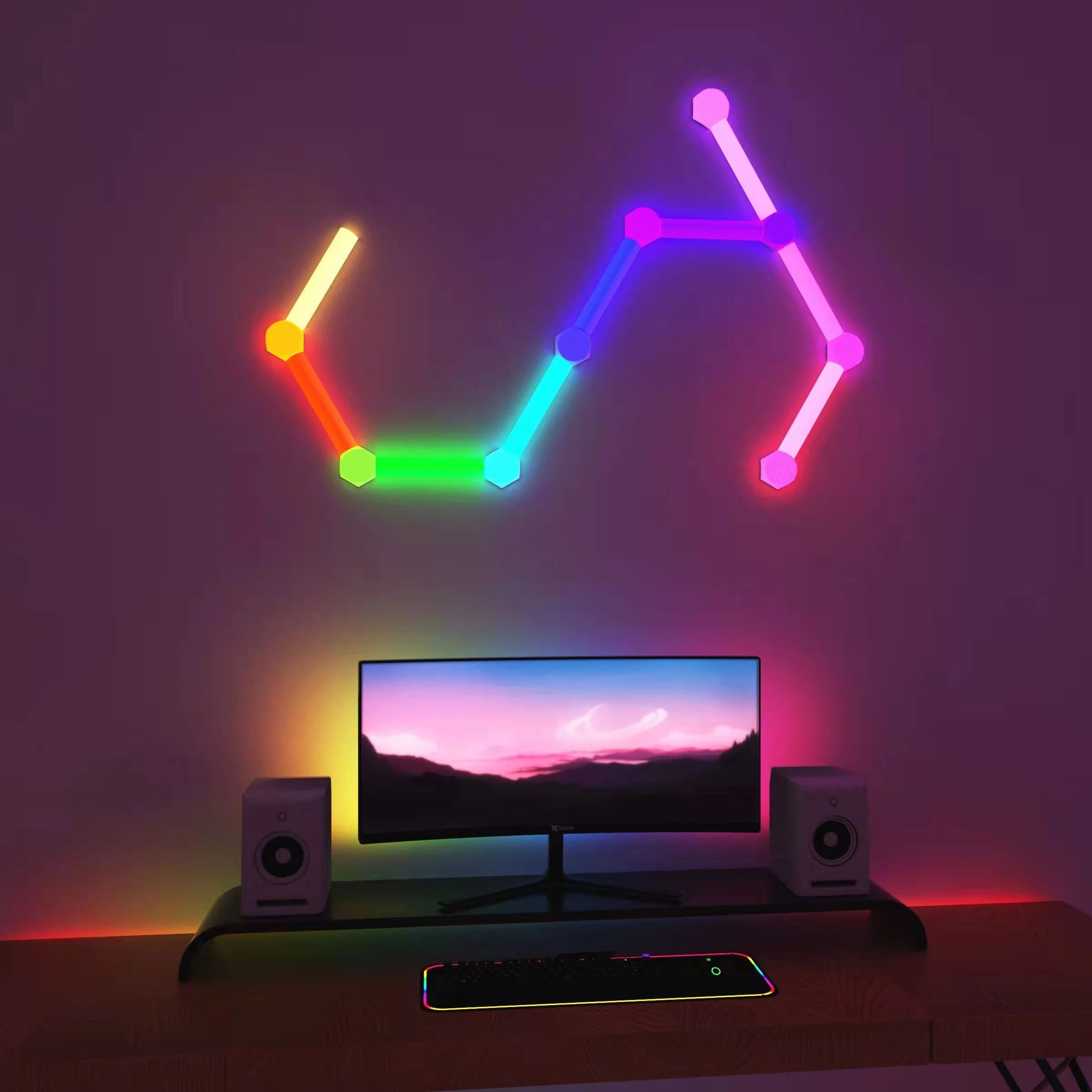 Space Light Bars Rgb Led Wall Light Panels Rhythm Edition 18 Pieces