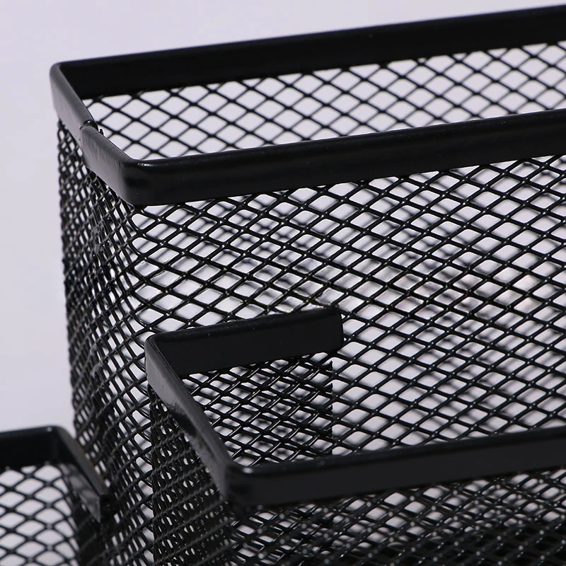 Black Iron Mesh Multi functional Creative Pen Holder Business Office Combination Pen Holder Four in One Combination 3