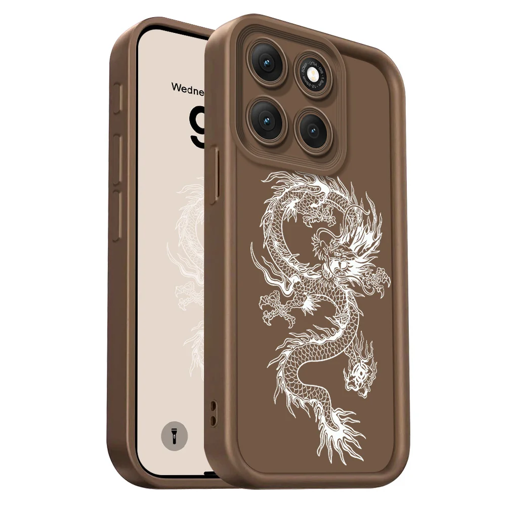 Elegant Dragon Pattern Soft Phone Case - Staircase Design