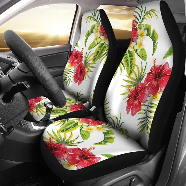 Hibiscus Auto Sitzbezüge In Klassische Blau und Weiß Blumen Hawaiian Pa,  pack von 2 Universal Front Sitz Schutzhülle - AliExpress