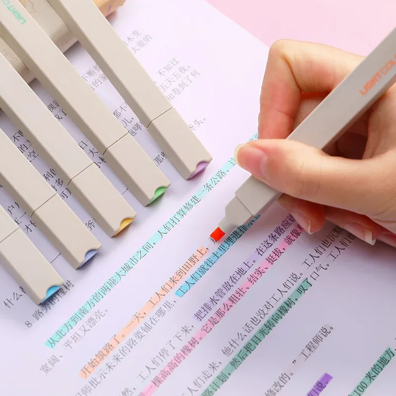 Highlighters Pen 6 Pcs/set Pastel Fluorescent Pen Kawaii Graffiti Marker Colorful Stationery Art School & Office Supplies