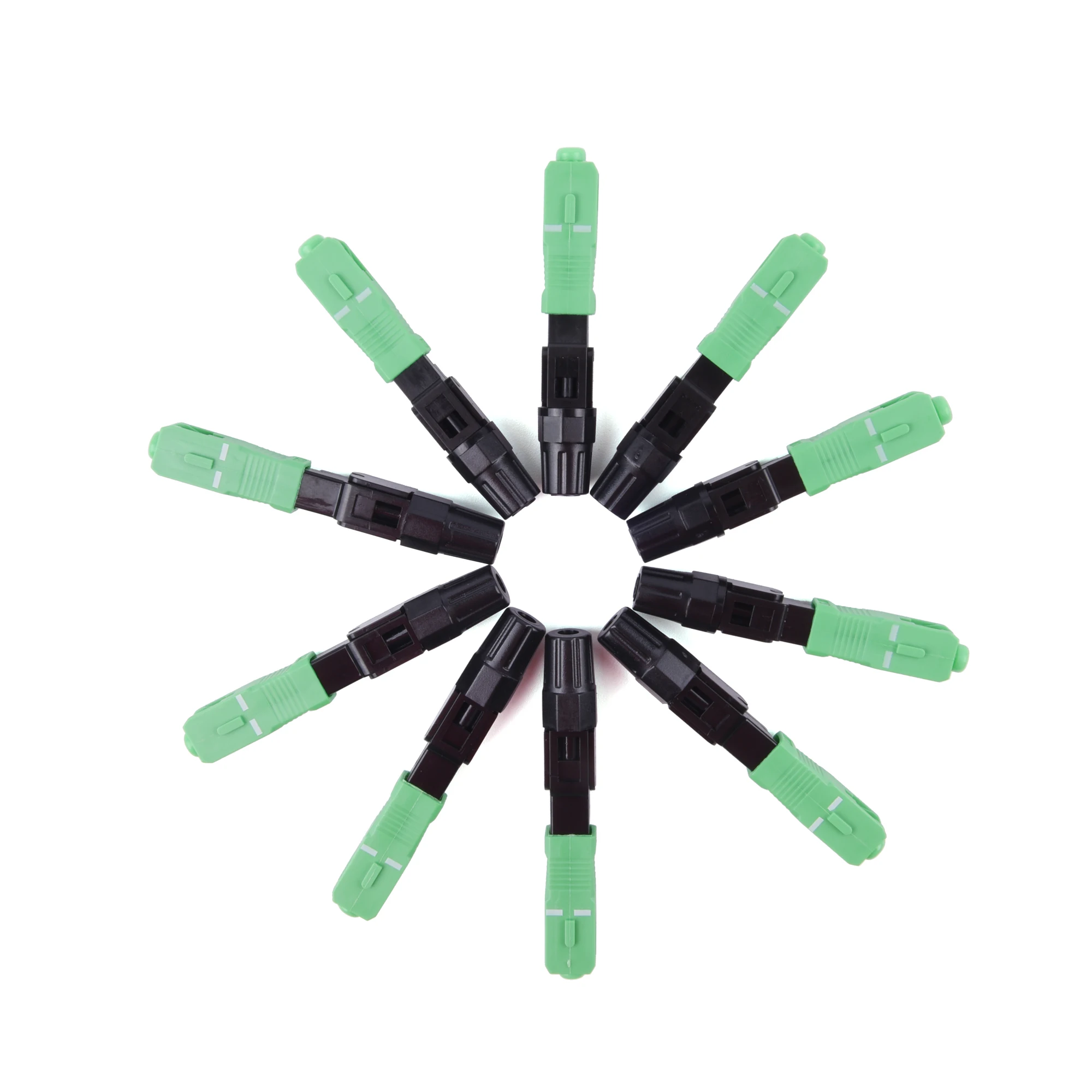 10-400Pcs Embedded Fiber Optic Fast Connector-APC SC Plug, Single mode, 55mm/2.17in, Quick Field Assembly