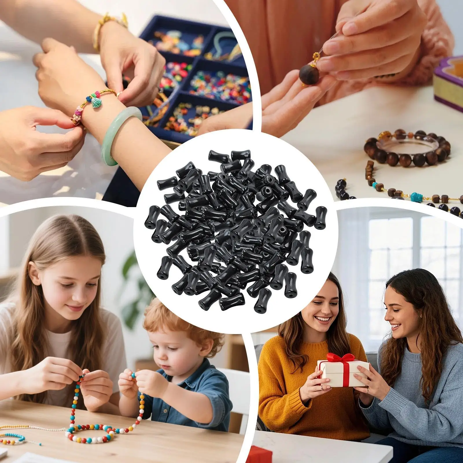50 Stück Bunte Glasperlen-Set für Handyketten & Schmuckherstellung, DIY-Kunstbedarf für Kinder und Erwachsene, Heimwerkerprojekte – Detail 9