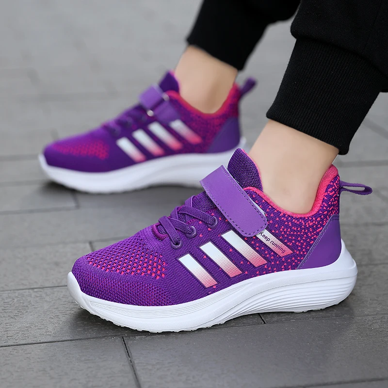 Brand Fashion Purple Sneakers Kids Sports Shoes Boys Running Shoes Comfort Breathable Children's Sneakers 2024 zapatillas niño